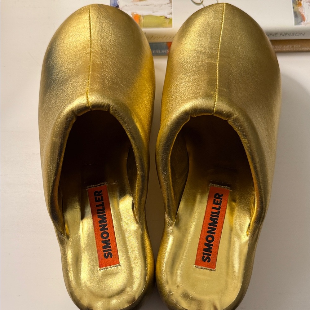 Simon Miller gold bubble clogs